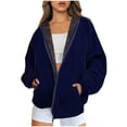 thumbnail image 1 of Zip Up Hoodies for Womens Pullover Plus Size Fashion Winter Warm And Fleece Heavy Printed Hooded Jacket With Zipper Double Pockets, 1 of 1