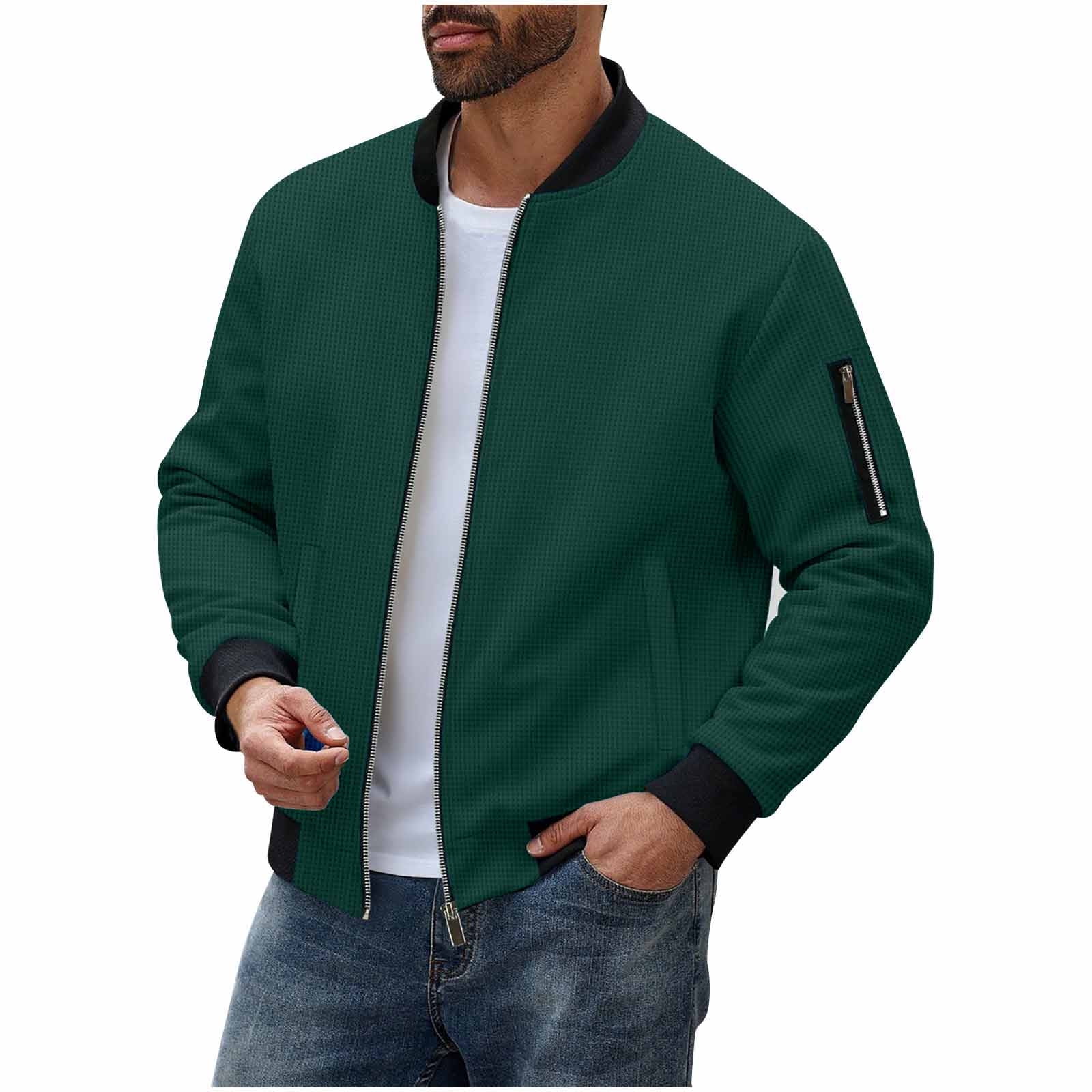 Zip Up Jacket Sevevn Men's Cotton Bomber Jacket Lightweight Flight