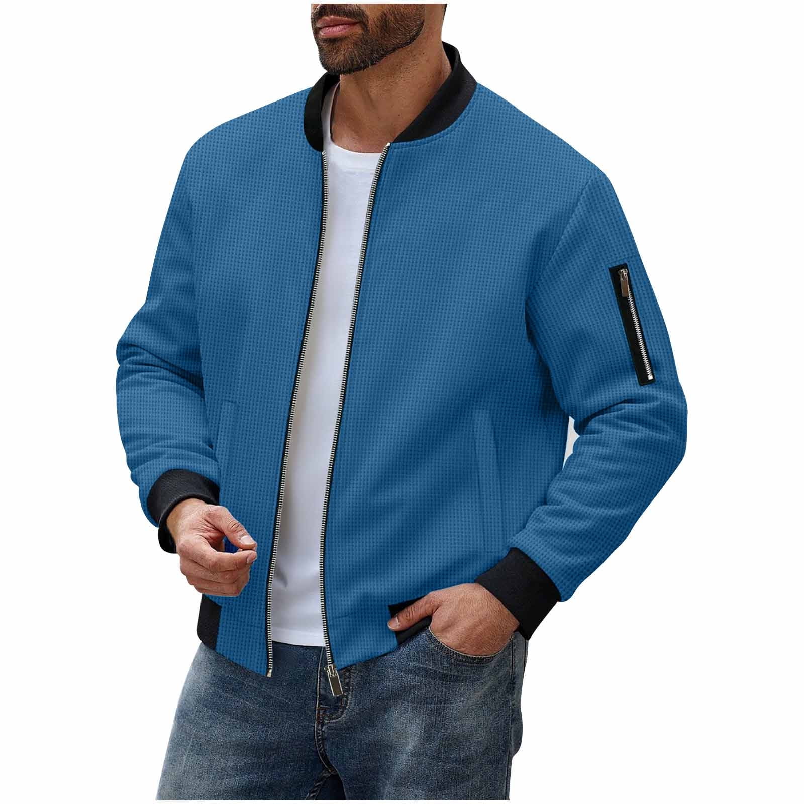 Zip Up Jacket Sevevn Men's Cotton Bomber Jacket Lightweight Flight