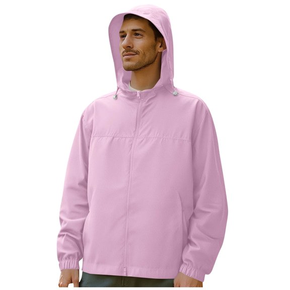 Zip Up Jacket Sevevn Men's Thin Style UPF50+ Sun Protection Clothing Outdoor Zipper Pockets Fitted Hooded Fishing Clothing Coat