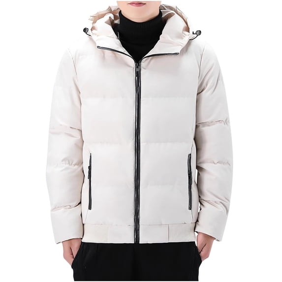 Zip Up Jacket Sevevn Mens Thick Warm Insulated Winter Puffer Jackets Hooded Versatile Casual Down Coat