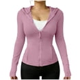 thumbnail image 1 of Zip Up Jackets Womens Athletic Lightweight 2026 Workout Hoodies Spring Shirt Fitted Gym Clothes with Pocket Pink M, 1 of 7