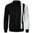 thumbnail image 1 of Zip Up Jackets for Men Casual Lightweight Stand Collar Sweatshirt Jackets Winter Warm Zipper Outerwear Sportswear, Black, M, 1 of 5