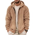 thumbnail image 1 of Zip Up Jackets for Men Fleece Lined Long Sleeve Hoodies & Sweatshirts with Pockets Mens Casual Solid Color Thermal Warm Athletic Workout Coats, 1 of 3