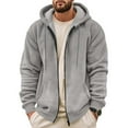 thumbnail image 1 of Zip Up Jackets for Men with Pockets and Hood Fleece Lined Hoodies & Sweatshirts Mens Casual Solid Color Long Sleeve Thermal Warm Outerwear Coats, 1 of 3
