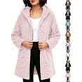 thumbnail image 1 of Zip Up Jackets for Women Plus Size Hooded Double-sided Velvet Long Sleeved Versatile Jacket Top, 1 of 9