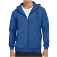 thumbnail image 1 of Zip Up Men's Jacket Hood Blue Workout Jacket Lightweight Long Sleeve Pockets Plain Clothes for Men, 1 of 6