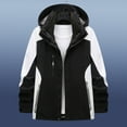 thumbnail image 1 of Zip Up Men's Jacket Hooded Waterproof Gray Rain Jacket Fall Windbreaker Color Block Mens Winter Clothes, 1 of 3