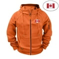 thumbnail image 1 of Zip Up Mens Jacket Winter Hood Orange Workout Jacket Long Sleeve Graphic Pocket Men Clothing, 1 of 7
