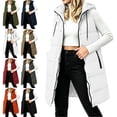 thumbnail image 1 of Zip Up Puffer Vest for Women,Thick Sleeveless Drawstring Hooded Casual Layering Warm Winter Outerwear Jacket,with Button and Side Zipper Pocket, 1 of 6