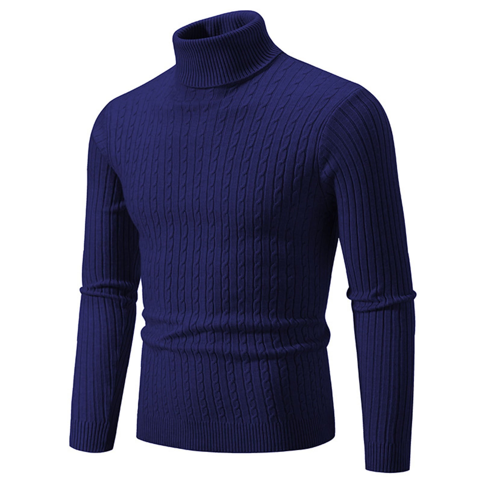Zip Up Sweater Mens Winter Sweater Still Turtleneck Solid Color Sweater ...