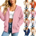 thumbnail image 1 of Zip Up Y2k Hoodies for Women Fall Casual Long Sleeve Sweatshirts 2026 Lightweight Comfort Soft Plus Size Jackets Pink XXL, 1 of 8