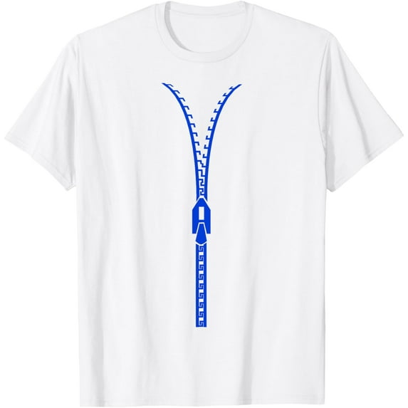 Zip Zipper Costume T-Shirt men and women can wear, black, white, gifts