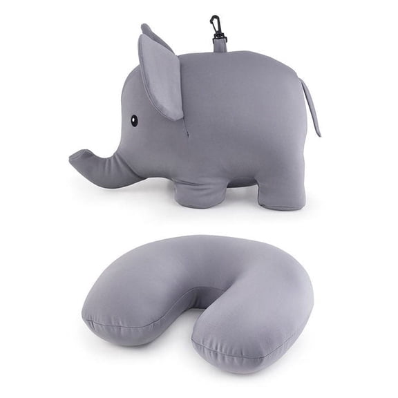 Elephant Zip & Flip Neck Pillow for Travel