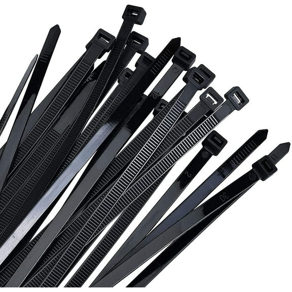 Zip ties 18 inch black Cable ties 100 pcs/Pack outdoor use wire ties with 60 Pounds tensile