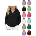 thumbnail image 1 of Zip up Hoodie Nelozsy Kids Solid‑Color Zip‑Up Hooded Sweatshirt, Fleece‑Lined Warm Casual Sports Jacket for Winter Black 5-6 Years, 1 of 9