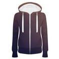 thumbnail image 1 of Zip up Hoodie Women Drawstring Color Block Printed Pockets Zipper Hooded Jacket Sweatshirt Fleece Tunic Coat (Medium, Purple 01), 1 of 2