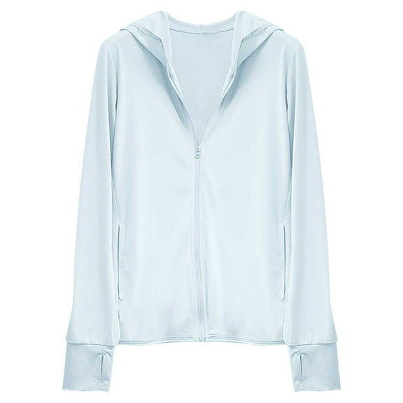 Zip up Hoodies Women Long Sleeve Sunscreen UPF50+ New Solid Color Casual Up to 65% off!