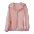 thumbnail image 1 of Zip up Hoodies Women Long-Sleeved Sun Protection Clothing Light Breathable Zipper Casual Coat with Pockets Up to 65% off!, 1 of 8