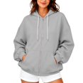 thumbnail image 1 of Zip up Hoodies for Women Fall Winter Long Sleeve Drawstring Hooded Sweatshirts Loose Fit Casual Jackets with Pocket 2XL, 1 of 5
