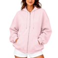 thumbnail image 1 of Zip up Hoodies for Women Fall Winter Long Sleeve Drawstring Hooded Sweatshirts Loose Fit Casual Jackets with Pocket XL, 1 of 5