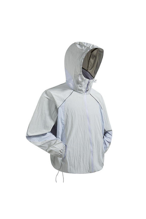 Zip up Jackets for Men Summer Sun Protection Outdoor Active Lightweight Drawstring Long Sleeve Crop Hoodies Jackets