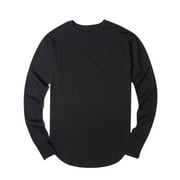 CAIYIFU Zip up Sweatshirt Men No Hood Clearance Pullover Sweaters Casual Solid Color Round Neck Long Sleeve Shirt