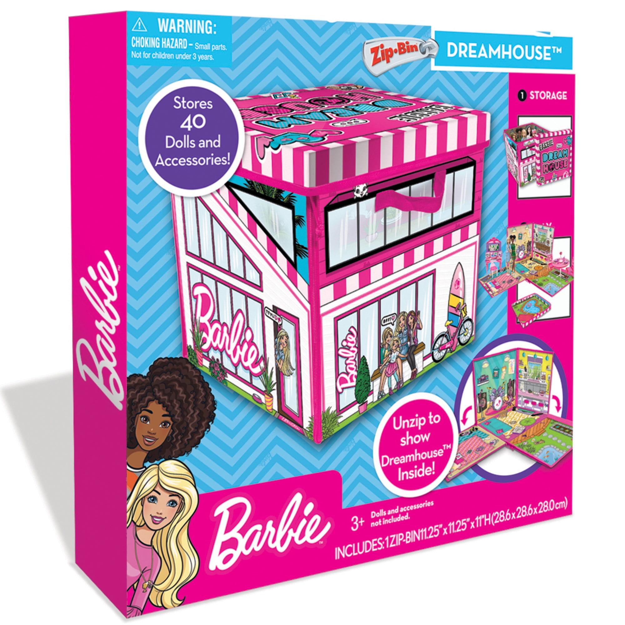 ZipBin Barbie Dreamhouse Toy Storage Box Playmat