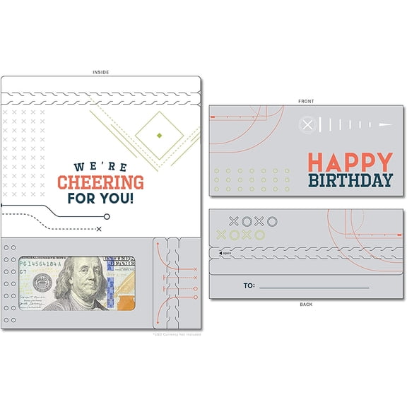 ZipGifts Birthday Card | Zip-Open Money Holder w/Clear Plastic Window for Cash, Check, & Gift Card (Birthday | Cheering for You)