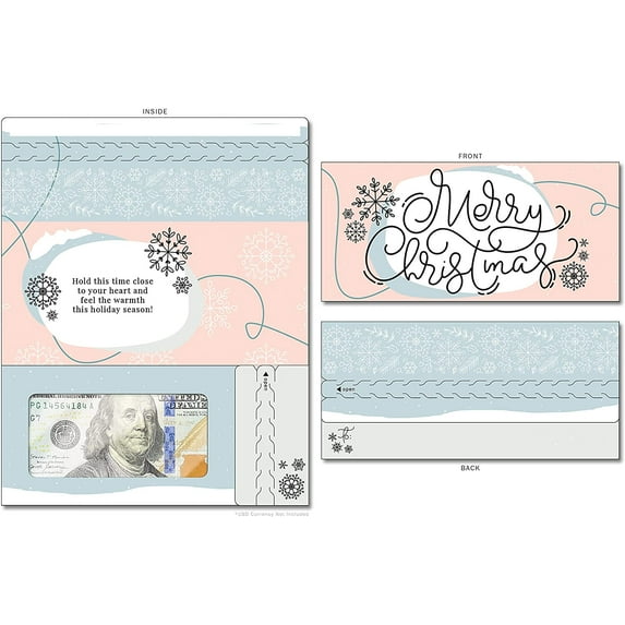 ZipGifts Holiday Card | Zip-Open Money Holder w/Clear Plastic Window for Cash, Check, & Gift Card (Holiday | Feel the Warmth)