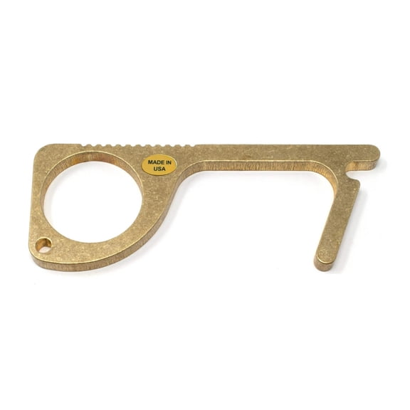 ZipSafe No-Touch Brass Key Safe Door Opener Contactless Keychain Tool 0073-019