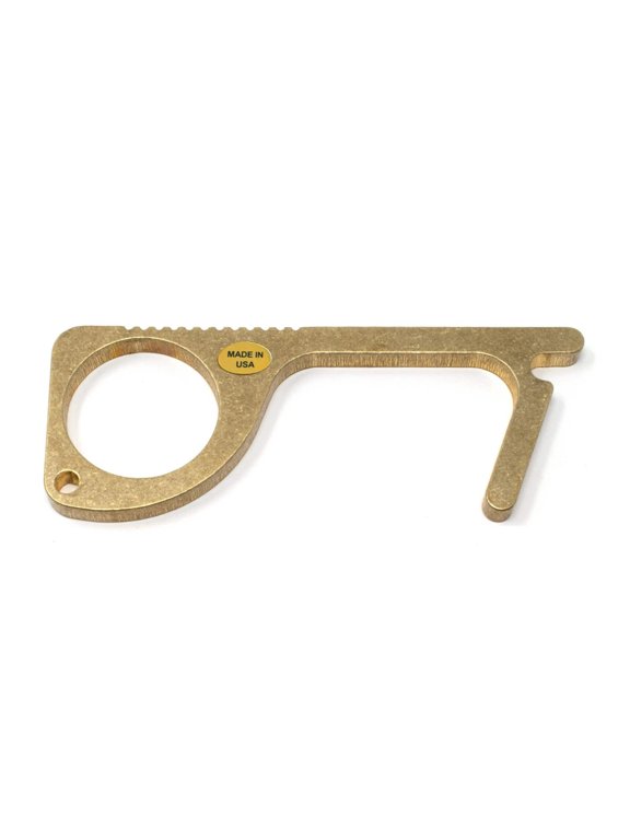 ZipSafe No-Touch Brass Key Safe Door Opener Contactless Keychain Tool 0073-019