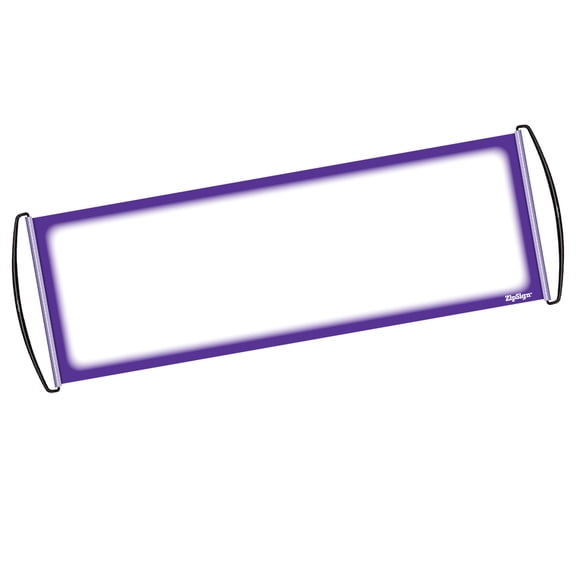 ZipSign Dry Erase Banner - Rolls Itself Up, Unrolls to 9.5 x 27, Reusable, Portable, Fits in Your Pocket - Great for Sports, Concerts, Cheer - Purple 1 Pack