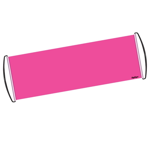 ZipSign Dry Erase Banner - Rolls Itself Up, Unrolls to 9.5 x 27, Reusable, Portable, Fits in Your Pocket - Great for Sports, Concerts, Cheer - Pink 1 Pack