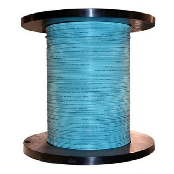 Zipcord Riser Rated Spool Duplex Fiber Optic Cable, Multimode - OM3, Aqua - 1000 ft.