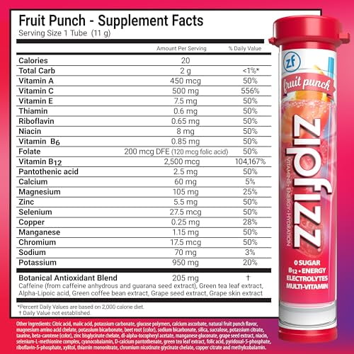 Zipfizz Energy Drink Mix, Electrolyte Hydration Powder with B12