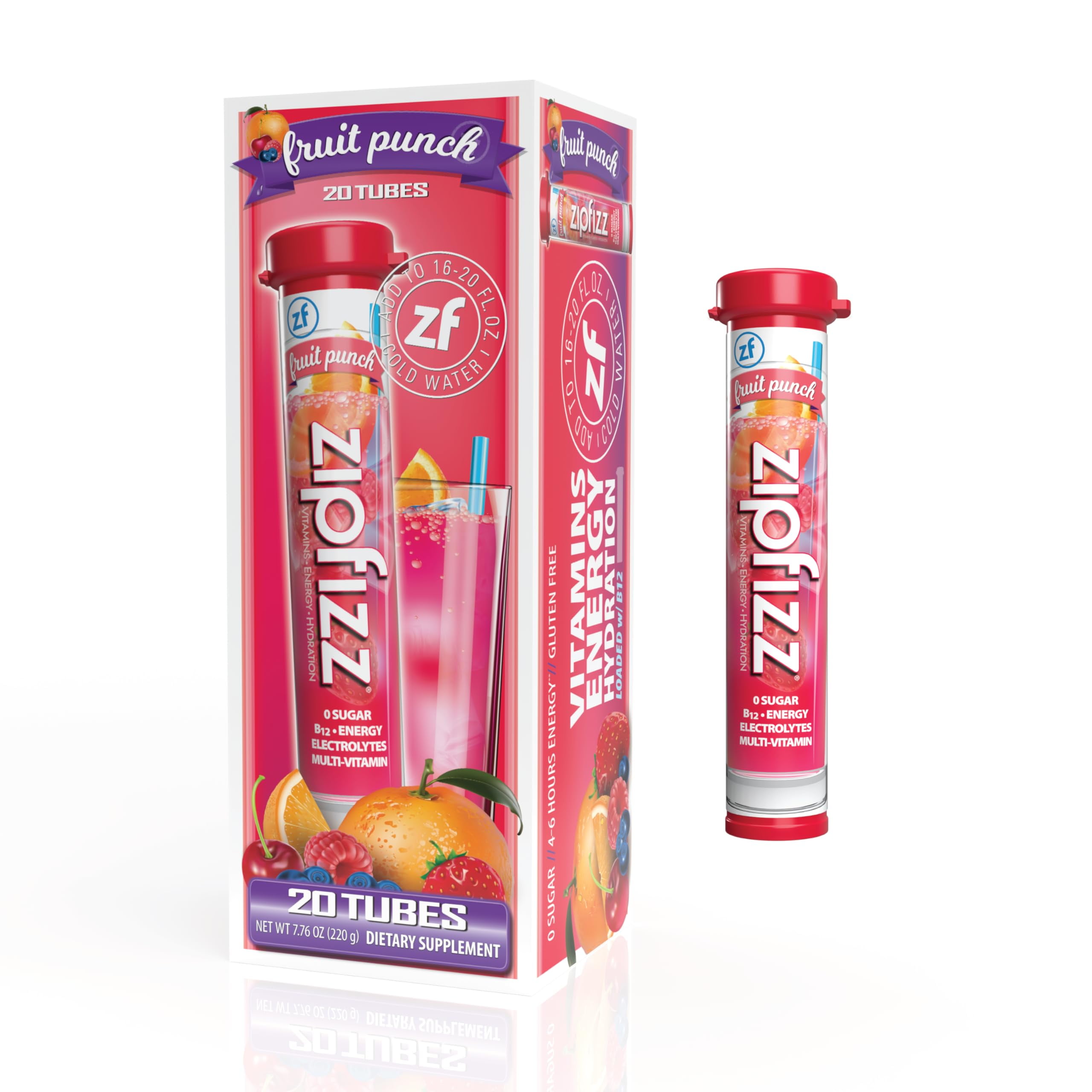 Zipfizz Energy Drink Mix, Electrolyte Hydration Powder with B12