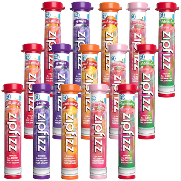 Zipfizz Energy Drink Mix Variety Pack, 15 Tubes (5 Flavors, 3 Each)