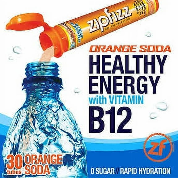 Zipfizz Healthy Energy Drink Mix, 30 Tubes Orange Soda