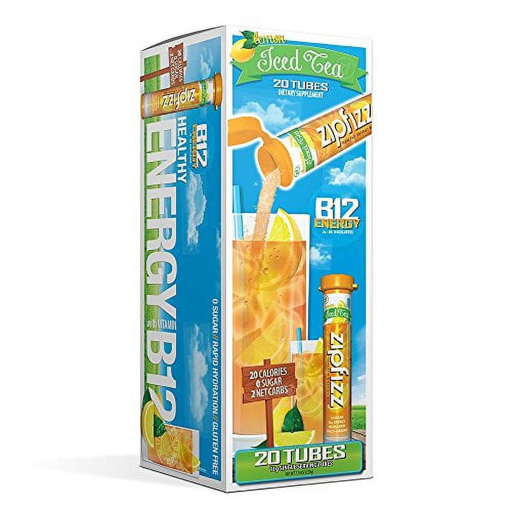 Zipfizz Healthy Energy Drink Mix, Lemon Iced Tea, 20 Count.