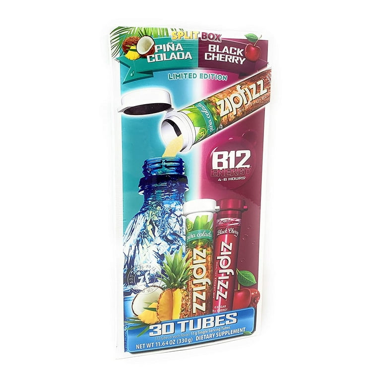 Zipfizz Healthy Energy Drink Mix, Pina Colada and Black Cherry
