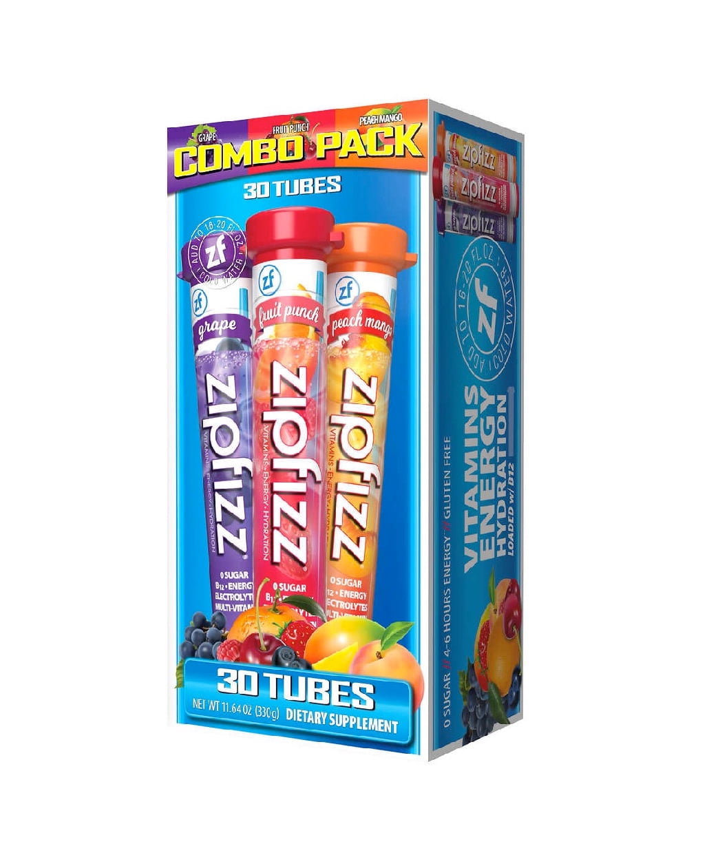 Zipfizz MultiVitamin Energy Hydration Drink Mix, Variety Pack, 30