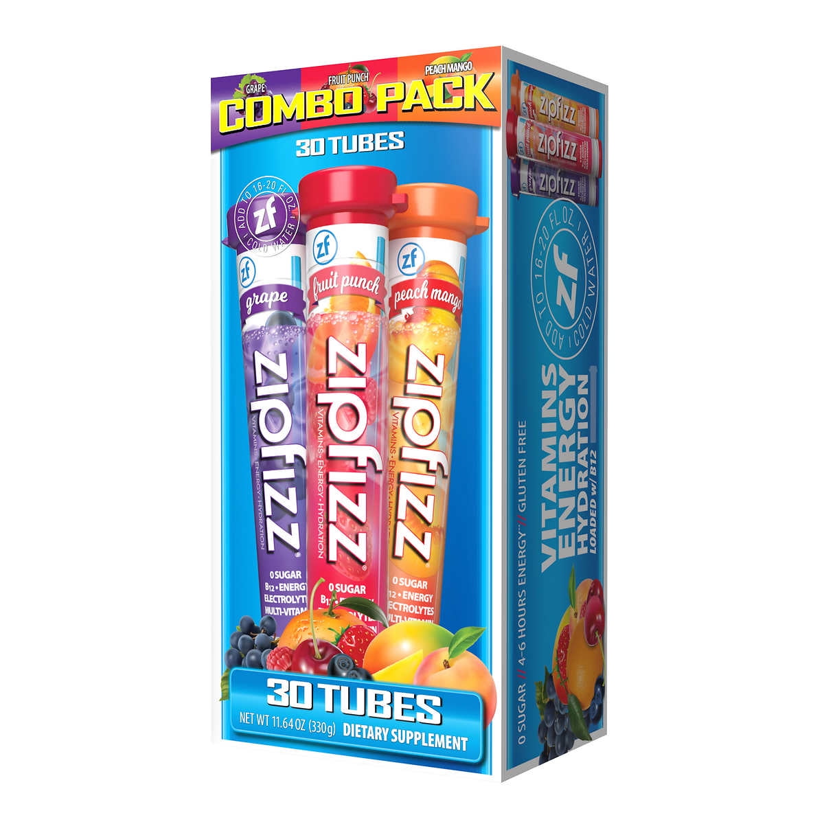 Zipfizz MultiVitamin Energy Hydration Drink Mix, Variety Pack, 30