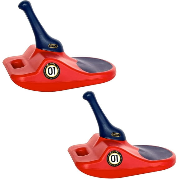 Zipfy Freestyle Mini Luge Snow Sled  Made in USA  Lightweight Steerable Sit-Down Racer (Red Dart, 2 Pack)
