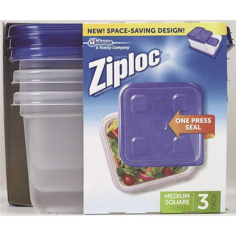 Ziploc 1.25 Qt. Clear Square Food Storage Container with Lids (3-Pack)