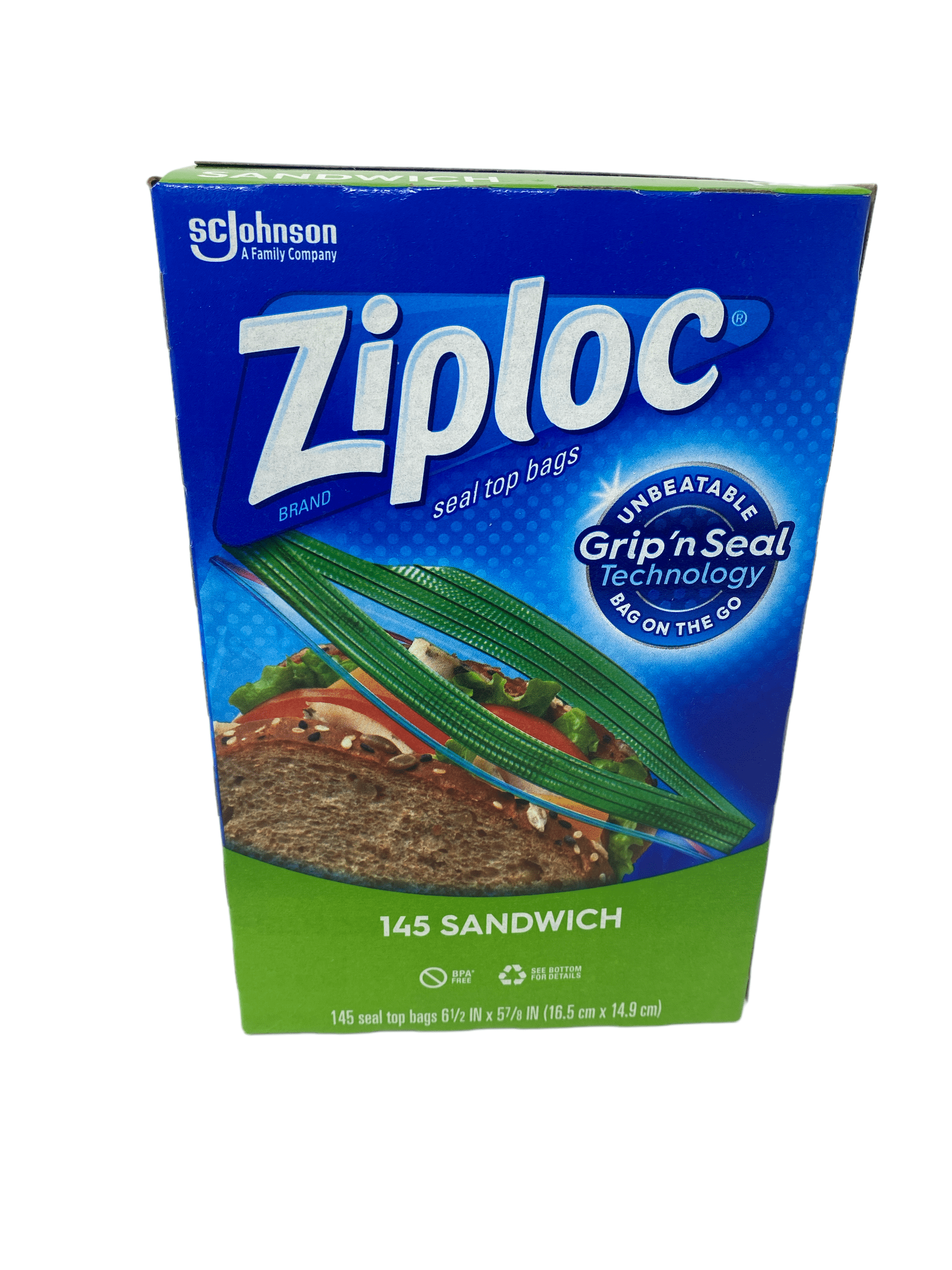Ziploc 145 Sandwich Seal Top Bags Grip’n Seal Technology
