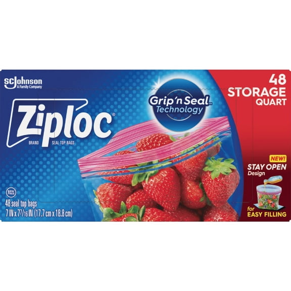 Ziploc Food Storage Bags Double Zipper - Clear, 2.5 Size, 1 Qt Capacity