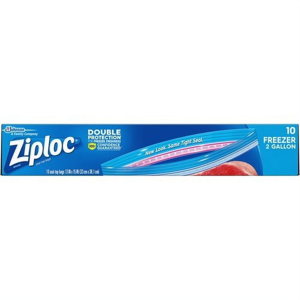 Ziploc® Brand Freezer Gallon Bags, Large Food Storage Bags, 10
