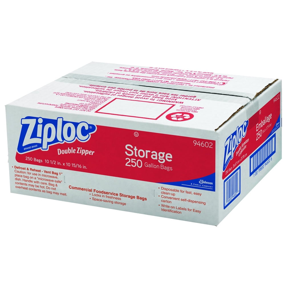 Ziploc 364948 1 Gal. Ziploc Double Zipper Storage Bags (250/Box