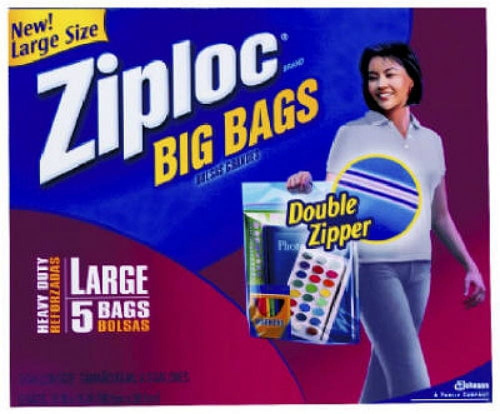 Ziploc 65676 Extra Heavy Duty Big Bags Large 5 Pack Each